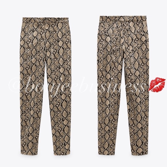 ZARA BNWT Snake Print Pants - Picture 3 of 3